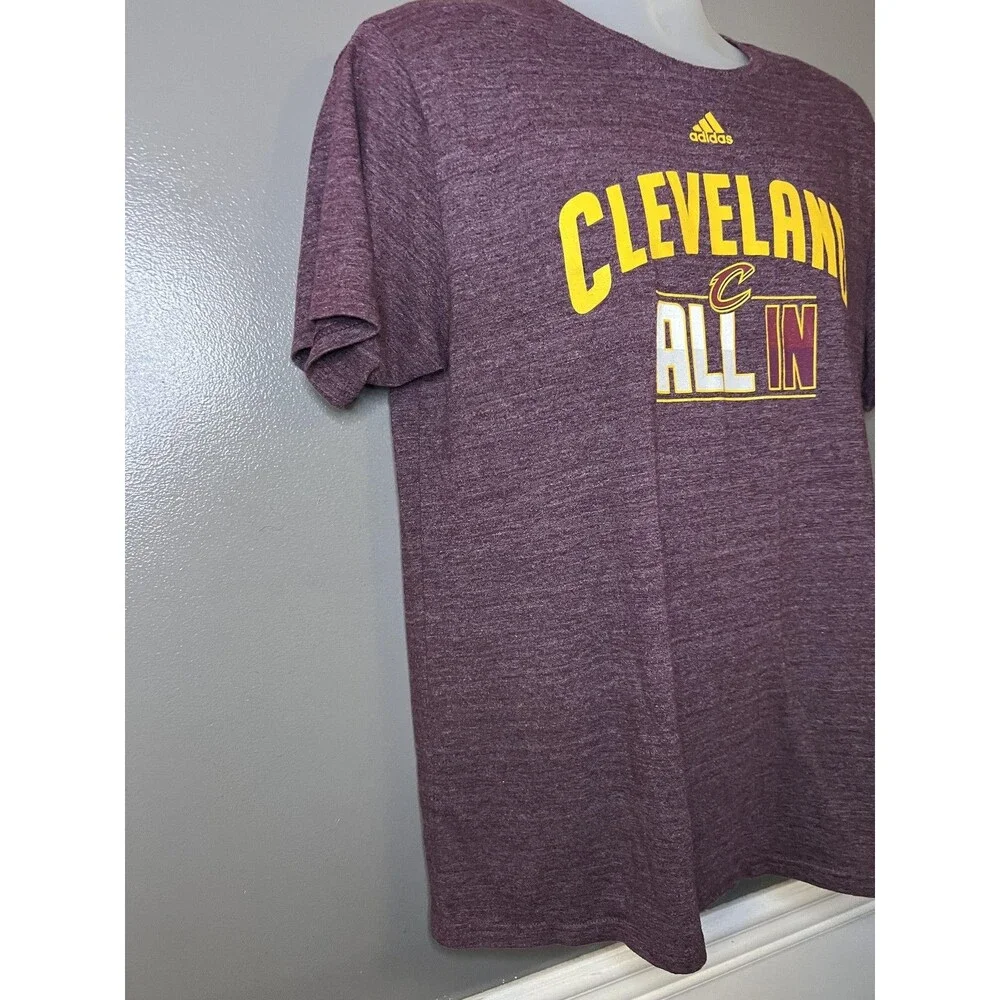 Cleveland Cavaliers Shirt Mens Large Red NBA Basketball All In Tee Adidas
